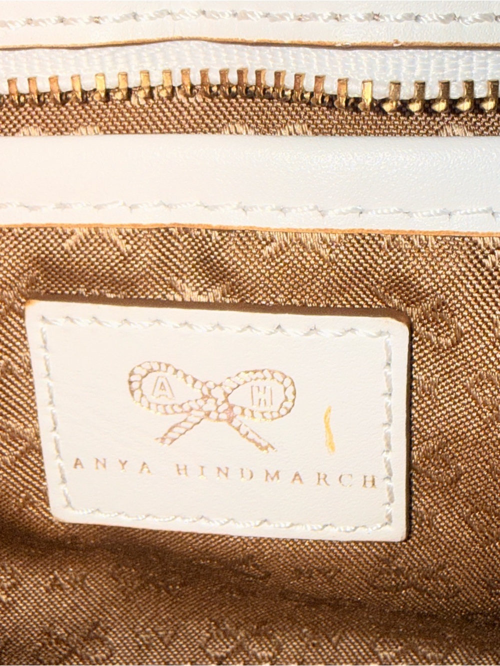 Anya Hindmarch Chalk White Neeson Woven Leather Flap Clutch Tassel Bag - Picture 13 of 13
